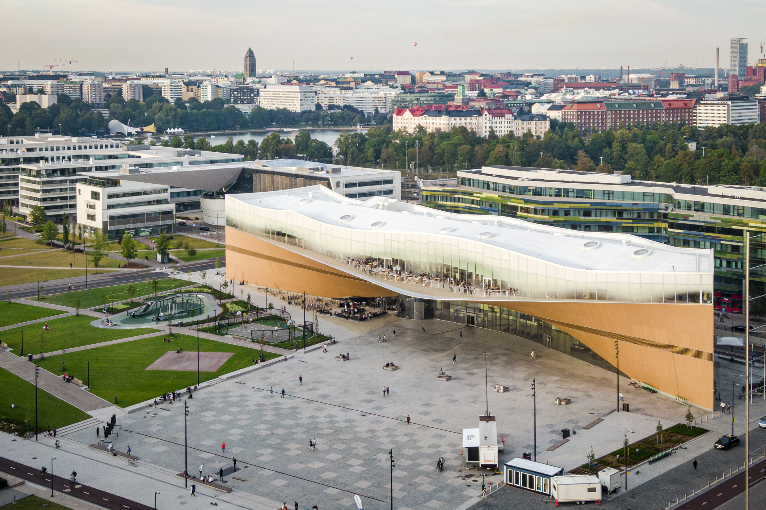 Aerial view of Central Library Oodi